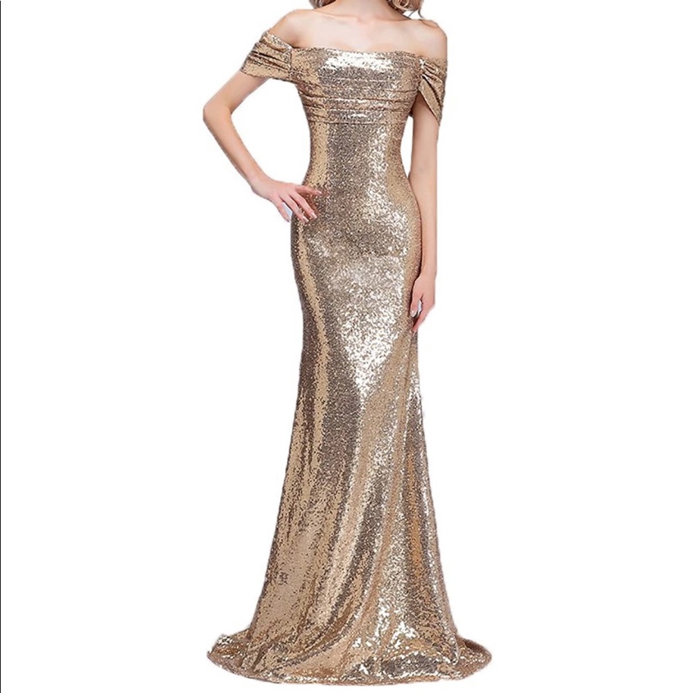 honey qiao Sequins Bridesmaids Prom Gowns